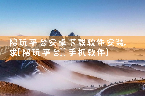 陪玩平台安卓下载软件安装